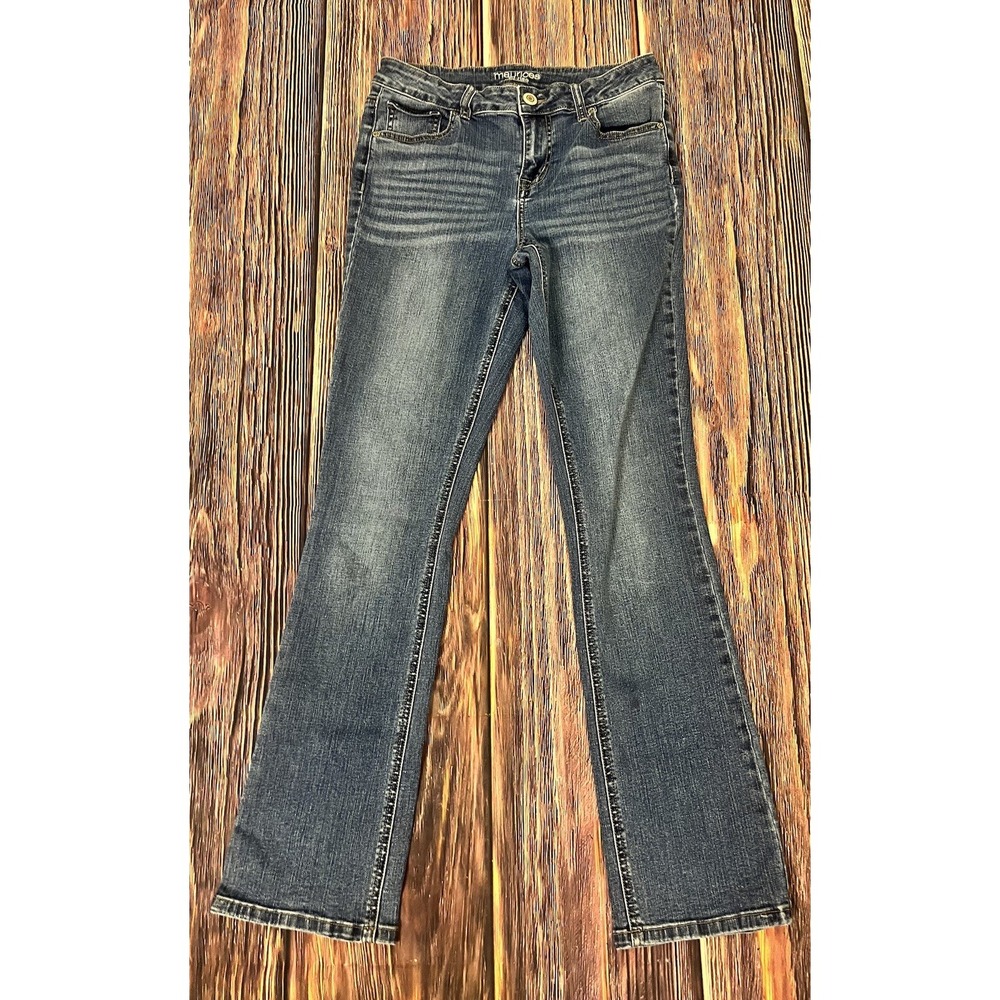 Maurices Jeans Mid Rise Size 4 Women's Bootcut Blue Denim Stretch Short